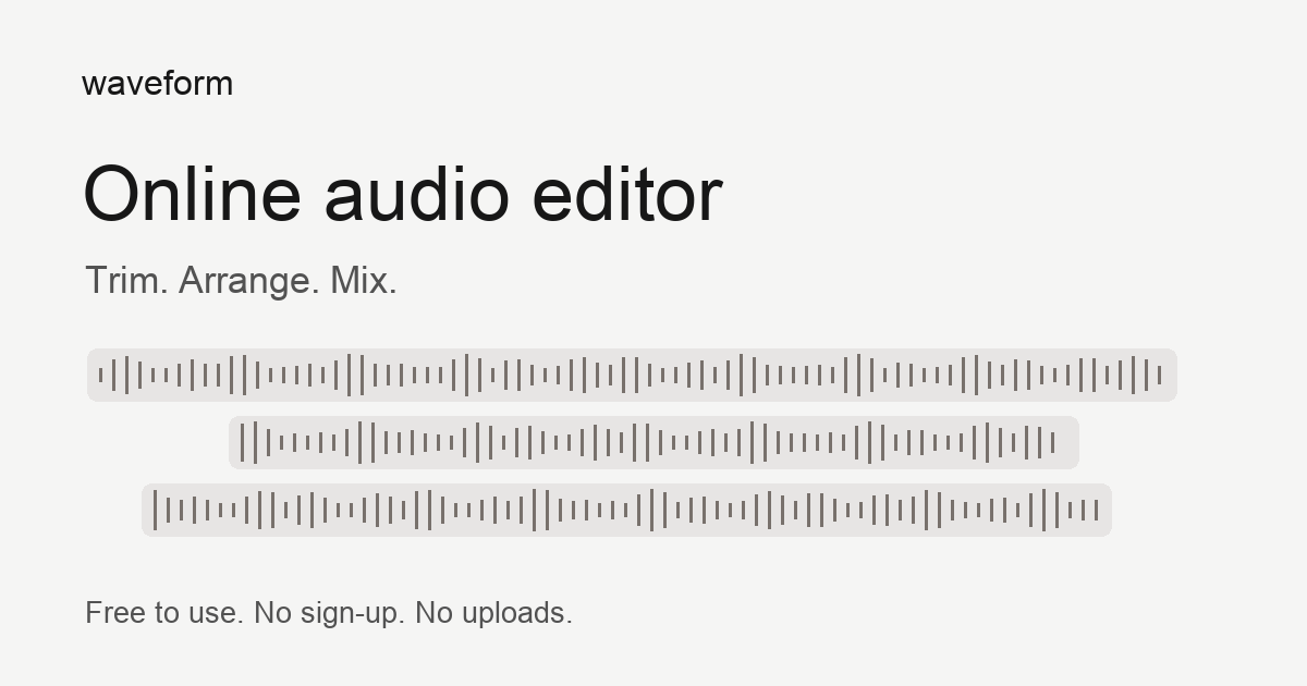 I built a free, simple audio editor for trimming and merging clips